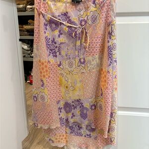My Michelle High-Low Floral Skirt - Pink, Purple, Yellow